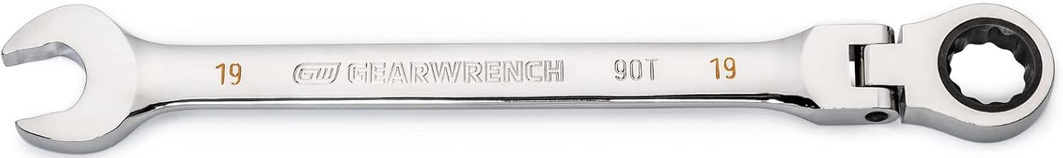 GEARWRENCH 86719 19mm 4 Degree Swing Arch 12 Point Flex Head Ratcheting Combination Wrench
