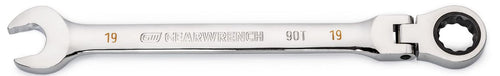 GEARWRENCH 86719 19mm 4 Degree Swing Arch 12 Point Flex Head Ratcheting Combination Wrench
