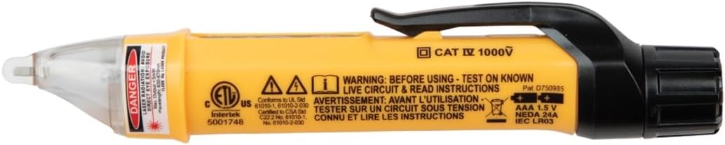 Klein Tools NCVT-5A Non-Contact Voltage Tester Pen, Dual Range with Laser Pointer