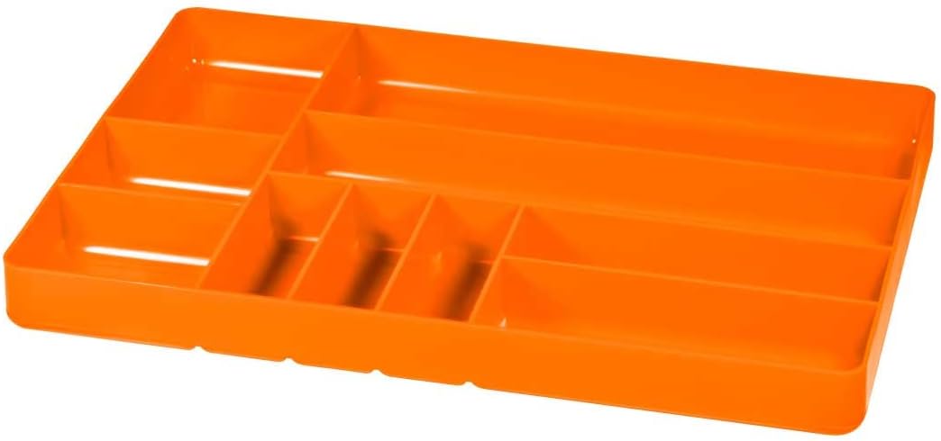 Ernst Manufacturing Tool Garage Organizer Tray, Orange, 10-Compartments