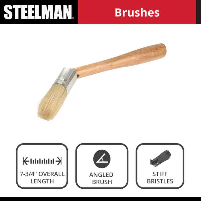 Steelman 96517 Euro Lube Angled Applicator Brush with Stiff Bristles for Paste-Style Tire Mounting Lubricants, Angled to Fit Between The Tire Bead and Rim