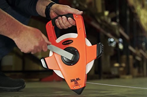 Keson NRS18M330 Nylon-Reinforced Steel Blade Tape Measure, Speed Rewind with Double Hook (Graduations: ft., in., 1/8 & m, cm, 2mm), 100M/330-Foot