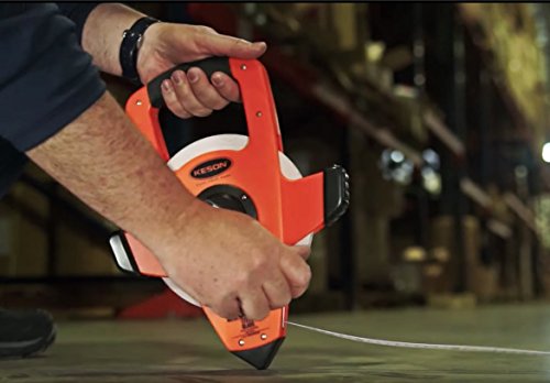 Keson NRS10200H Nylon-Reinforced Steel Blade Tape Measure, Speed Rewind (Graduations: 1/10, 1/100), 200-Foot