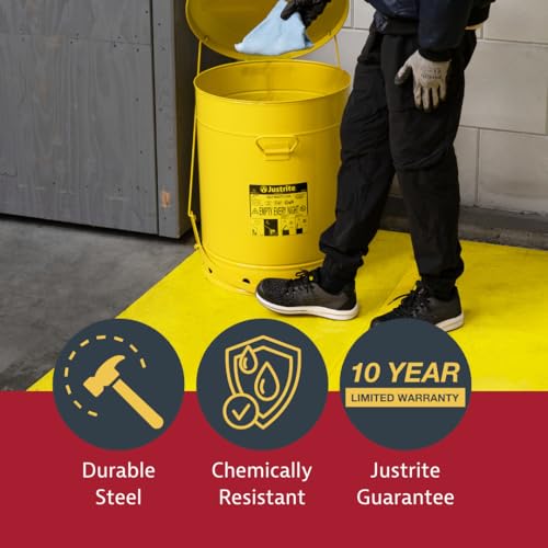 Oily Rag Container Generic Justrite 10 Gallon Galvanized Steel Oily Waste Can, 18