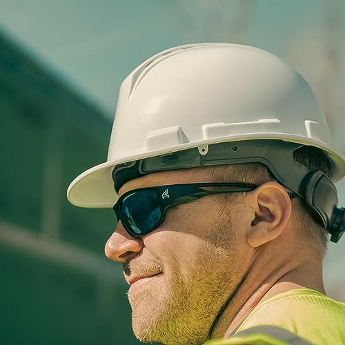 EDGE Kazbek Wrap-Around Safety Glasses, Anti-Scratch, Non-Slip, UV 400, Military Grade, ANSI/ISEA & MCEPS Compliant (Black, Polarized Smoke)