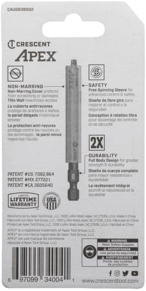 Crescent CAUGB3BSQ2 #2 x 3-1/2" Square u-GUARD Covered Impact Power Bit (Pack of 2)