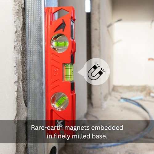 Kapro - 923 Professional Cast Aluminum Torpedo Level - Features Dual-View Plumb Site - Magnetic - VPA Tested