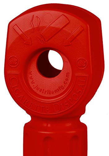 Justrite 26811R Steel Heavy Duty Butt Cans Cigarette Butt Receptacle, 5 Gallon Capacity, 11-1/2" Diameter x 38-1/2" Height, Red