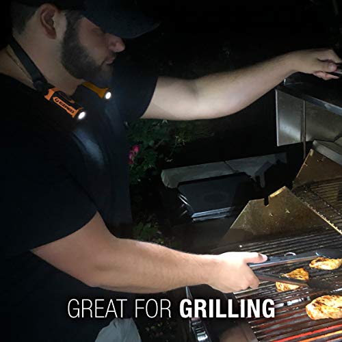 EZRED NK15-OR ANYWEAR Rechargeable Neck Light for Hands-Free Lighting, Orange, Perfect Light for Mechanics, Camping, Hunting, DIY Projects, Reading