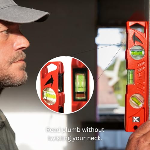Kapro - 923 Professional Cast Aluminum Torpedo Level - Features Dual-View Plumb Site - Magnetic - VPA Tested