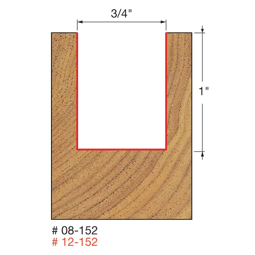 Freud 12-152 3/4" Dia. Double Flute Straight Bit Double Grind