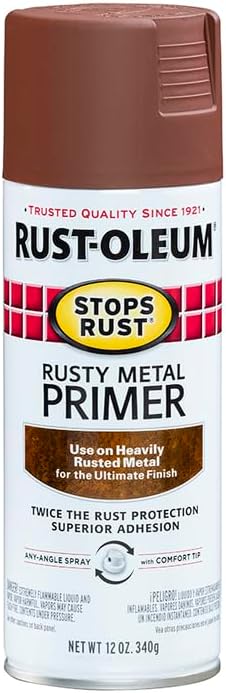 Rust-Oleum 7769830 Stops Rust Rusty Metal Primer Spray, 12 oz, Flat Red (Pack of 6)