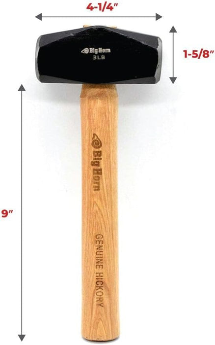 Big Horn 15125 3 lbs Drilling Hammer with Hickory Handle
