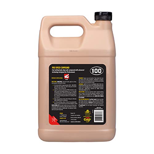 Meguiar's M10001 Mirror Glaze Pro Speed Compound, A Glaze Designed for The Exterior of Your Car, Removes Deep Scratches, Holograms, and Severe Swirls Using Advanced Technology, 1 Gallon Container