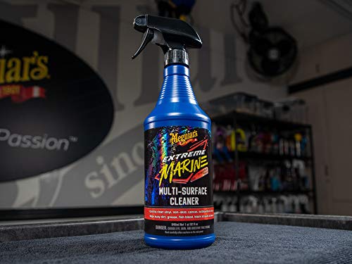 Meguiar’s Extreme Marine Multi-Surface Cleaner M180332 - Pro Multi-Surface Cleaner for RV and Marine Detailing, Removes Dirt Grime & Stains from Vinyl, Gel Coat, Non Skid, Carpet and More, 32 Oz Spray