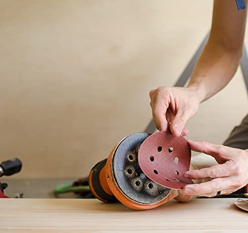 Gator 5" Random Orbit Hook & Loop Red Resin Aluminum Oxide Sanding Discs, 8-Hole, 80 Grit, 50 Pack