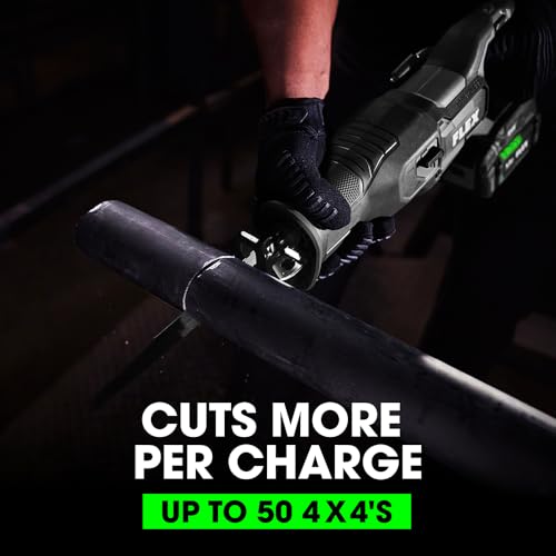 FLEX 24V Brushless Cordless 4-Tool Combo Kit: Drill Driver, Impact Driver, Reciprocating Saw, Work Light with (2) 2.5 Ah Lithium Batteries and 160W Fast Charger