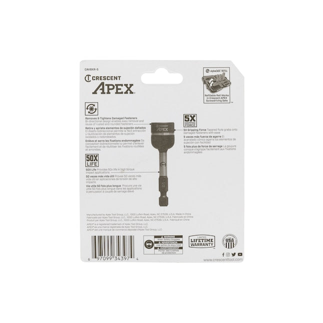 Crescent CAVBXR-5 Bolt Biter 5 -Pack Standard (SAE) Assorted Drive Impact Bolt Extractor Set