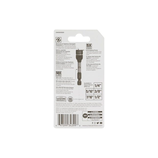 Crescent CAVBX2D20 Bolt Biter Standard (SAE) 5/16-in Drive Impact Bolt Extractor