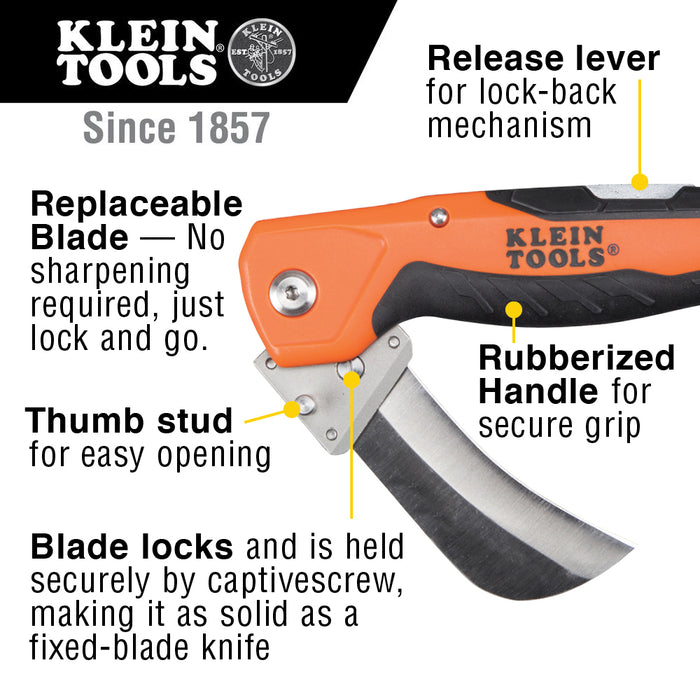 Klein Tools 44218 Cable Skinning Utility Knife with Replaceable Blade
