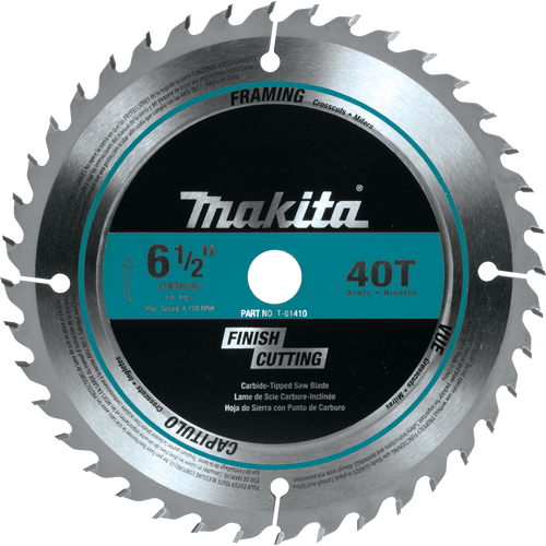 Makita 6-1/2 in. 40T Carbide-Tipped Circular Saw Blade-T-01410