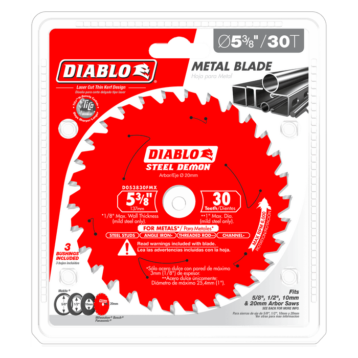 Diablo 5-3/8" x 30-Teeth Steel Demon Carbide Saw Blade for Medium Metal