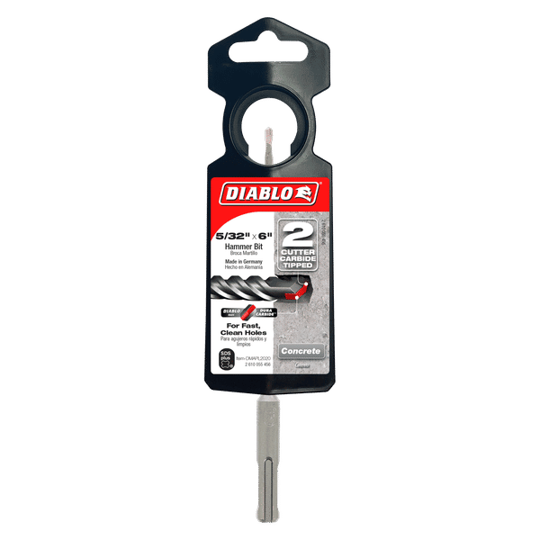 Diablo DMAPL2020 5/32" x 4" x 6" SDS-Plus 2-Cutter Carbide-Tipped Hammer Drill Bit
