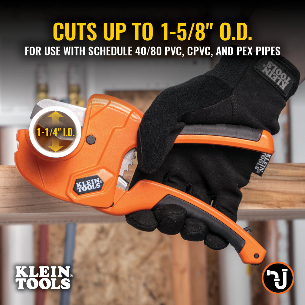 Klein Tools 50063 1-1/4-Inch Ratcheting PVC Pipe Cutter — Contractor ...