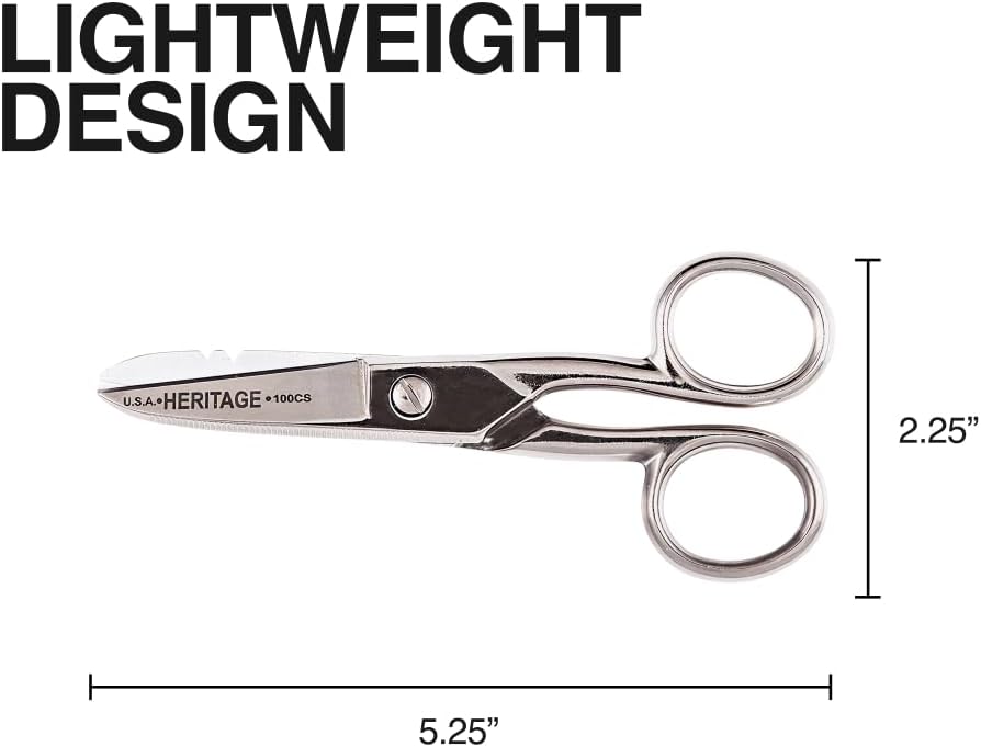 Klein Tools 100CS Serrated Electrician Scissors with Stripping