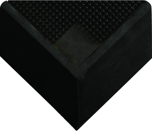 Wearwell Anti-Fatigue Footbath Mat, Natural Rubber 222 Tall Wall, for Food Processing Facilities, 32" x 39" x 2-1/2" Thickness, Black