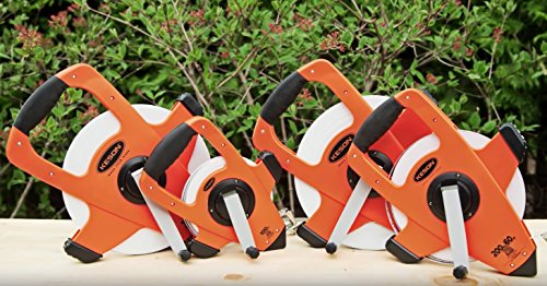Keson NRS18200 Nylon-Reinforced Steel Blade Tape Measure, Speed Rewind (Graduations: ft., in. 1/8), 200-Foot , Orange