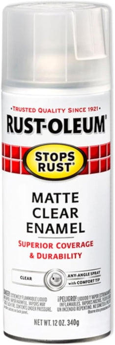 Rust-Oleum 285093 Stops Rust Spray Paint, Matte Clear, 12 Oz (Pack of 6)