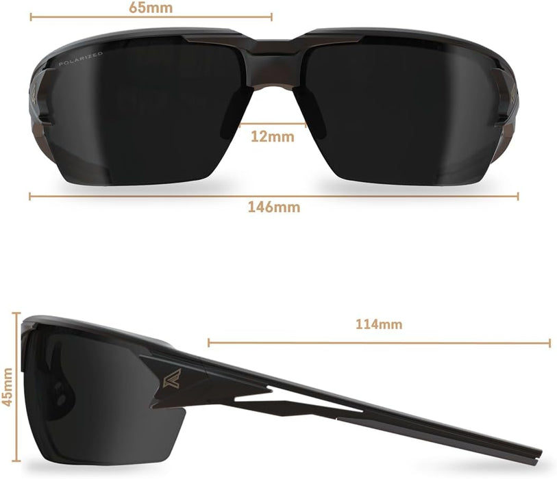 EDGE Pumori Z87 Rated Polarized Safety Glasses: Men's Safety Glasses, Non-Slip Anti-Fog Safety Glasses, Shatter Resistant Tinted Safety Glasses, Flexible Nylon Frame 99% UV Protection Men's Sunglasses