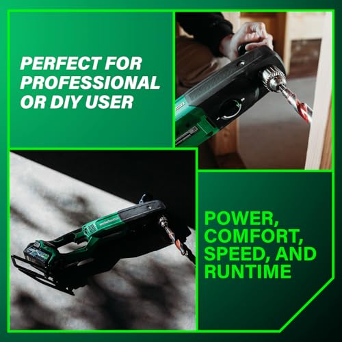 Metabo HPT 36V MultiVolt Cordless 1/2" High Power Right Angle Drill Kit, Power Drill Set with Bag, Lithium-Ion Slide Battery and Charger, 1/2-Inch Chuck, Compact Lightweight Power Tool, D36DYA