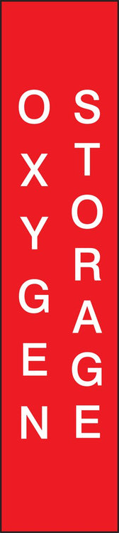 Accuform MGS132 Magnetic Vinyl Patient Care Sign, "Oxygen Storage", 9" Length x 2" Width x 0.034" Thickness