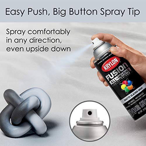 Krylon Fusion All-In-One Adhesive Spray Paint for Indoor/Outdoor Use, 12 oz, Glacier Gray