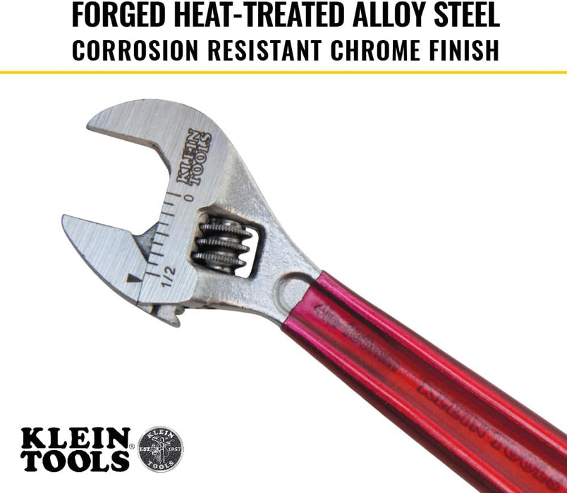 Klein Tools D506-4 Adjustable Wrench, Plastic Dipped, 4-Inch