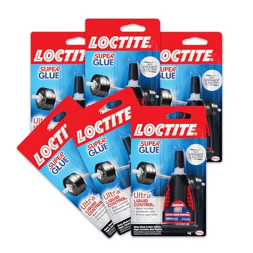 Loctite Super Glue Ultra Liquid Control, 4 Gram Squeeze Bottle, 6 Pack - Clear Superglue for Plastic, Wood, Metal, Crafts, & Repair, Instant Glue Adhesive, Quick Dry