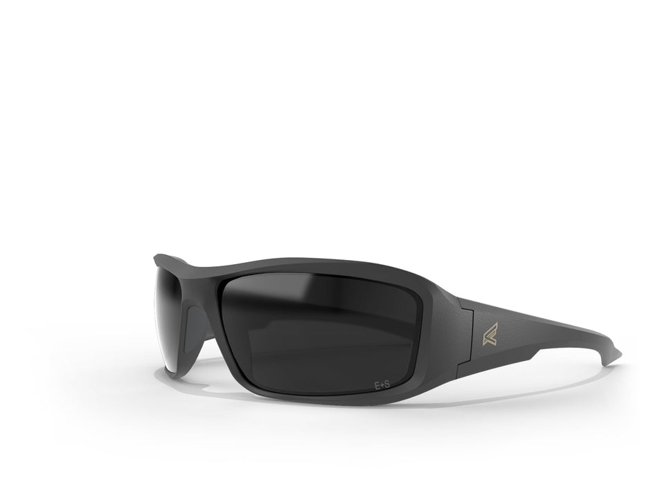 EDGE Brazeau Safety Glasses, Polarized Lenses, Non-Slip, Impact/Scratch Resistant, 99.9% UV Protect, ANSI Z87 Rated (Black, Polarized Smoke Vapor Shield)