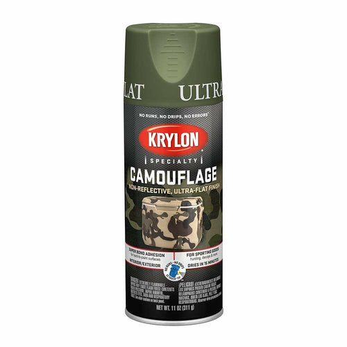 Krylon K04296000 Camouflage Spray Paint, Ultra Flat, Woodland Light Green, 11 oz (Pack of 1)