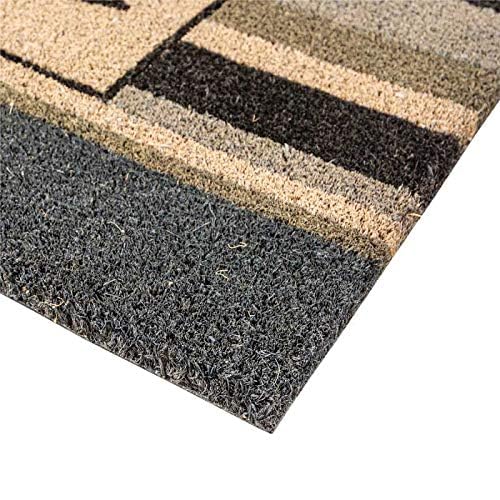 NoTrax, Welcome Gray, Vinyl-Backed Natural Coir Doormat, Entry Mat for Indoor or Outdoor Use, 18"x30", C12 (C12S1830WG)