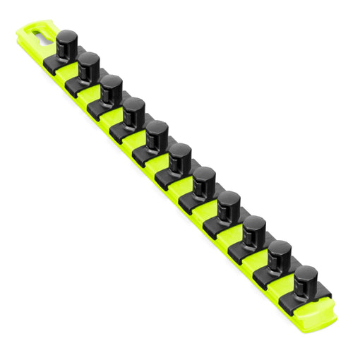 ERNST 13-Inch Socket Rail Organizer with 11 1/2-Inch Twist Lock Clips, High Visibility (8439HV) 13-Inch 1/2-Inch Twist Clips Hi-viz
