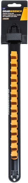 GEARWRENCH (83128) 1/2" Drive Magnetic Socket Rail Includes 14 Clips
