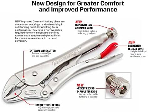 Crescent C6CCSVN 6" Locking C-Clamp with Swivel Pads, Carded, Red