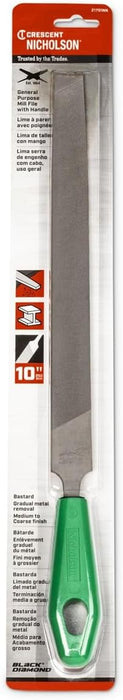 Crescent Nicholson 21701NN 10" Mill Single Cut Bastard File with Red Handle