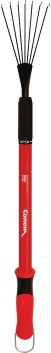 Corona GT3050 Extendable Handle Rake, Extends Reach 18" - 36", Red