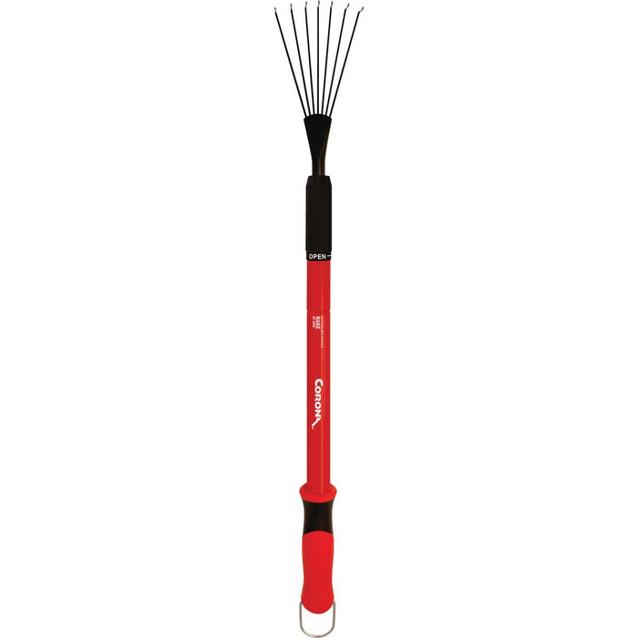Corona GT3050 Extendable Handle Rake, Extends Reach 18" - 36", Red