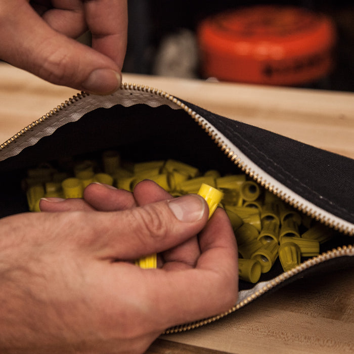 Klein Tools (5141) Zipper Bags, Canvas Tool Pouches, Brown/Black/Gray/Red (Pack of 4)