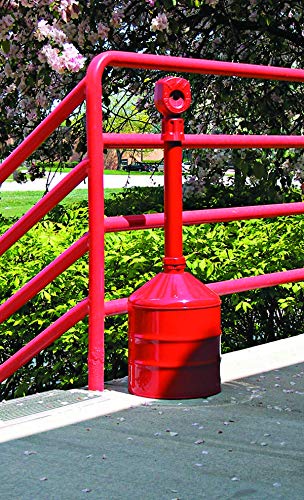 Justrite 26811R Steel Heavy Duty Butt Cans Cigarette Butt Receptacle, 5 Gallon Capacity, 11-1/2" Diameter x 38-1/2" Height, Red
