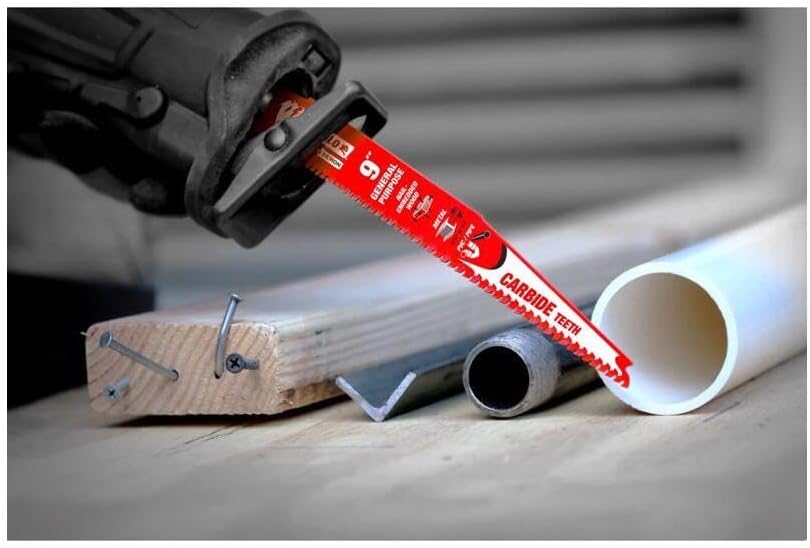 Diablo (DS0909CGP3) Demo Demon Carbide Teeth Reciprocating Saw Blades for General Purpose Cuts - 9" Length, 6/9 TPI (Pack of 3)